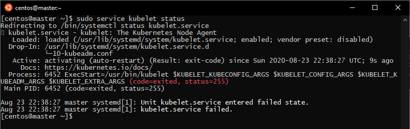 checking kubelet status