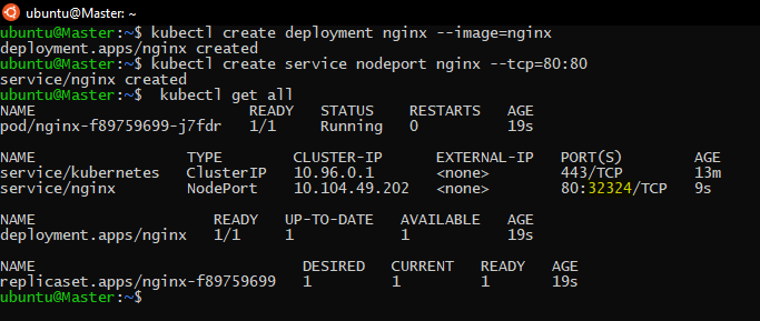 deploying a nginx for test
