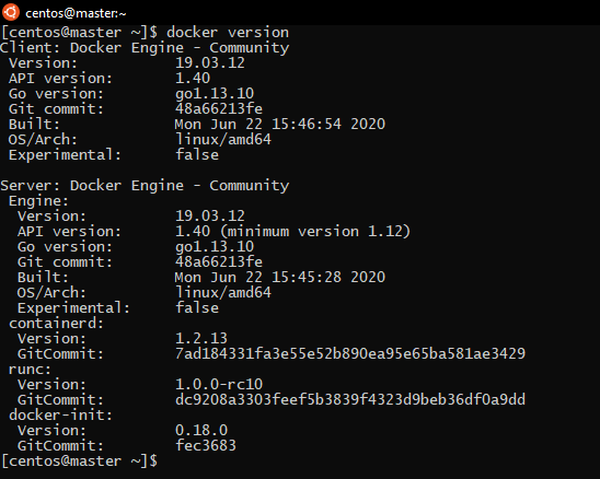 docker version