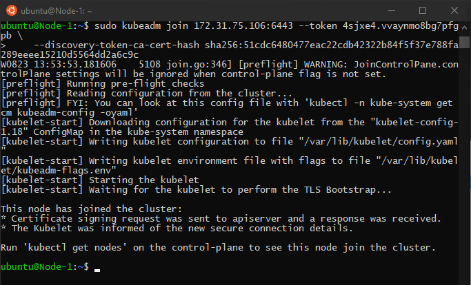 joining nodes to the cluster