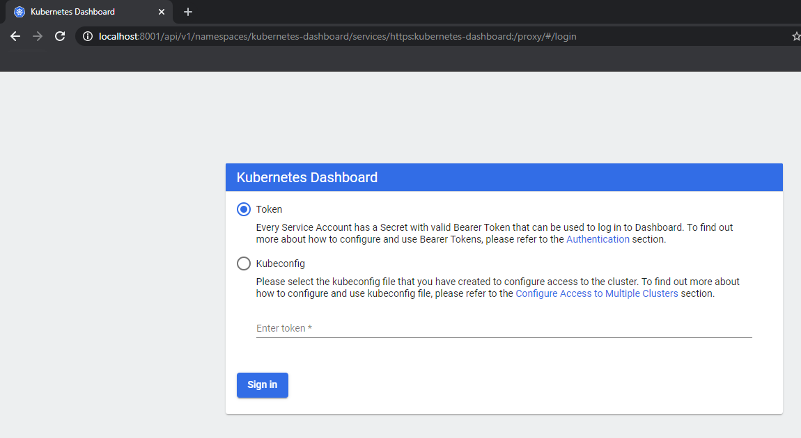 Connecting to the Dashboard